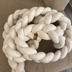 Cream Braided Crib Bumper